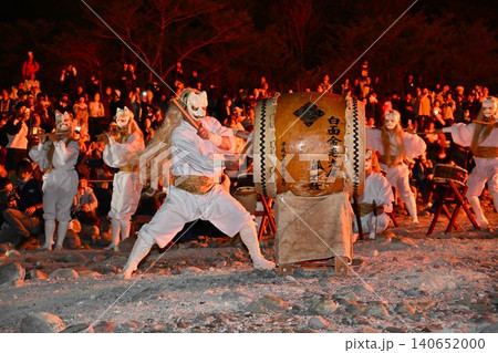 那須御神火祭の白面金毛九尾狐太鼓 栃木 那須御神火祭の白面金毛九尾狐太鼓 栃木 140652000