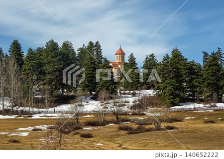 The Cathedral of Iveria Virgin Mary, located in the village of Tsvirmi of Georgia The Cathedral of Iveria Virgin Mary, located in the village of Tsvirmi of Georgia 140652222