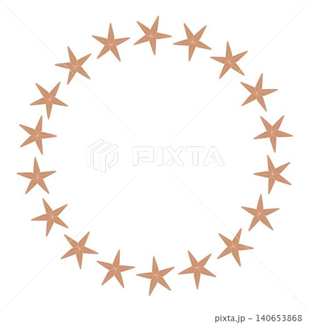 Simple vector wreath of sea stars in a pastel Simple vector wreath of sea stars in a pastel 140653868