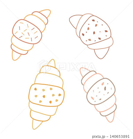 set of vector croissants in a minimalist style set of vector croissants in a minimalist style 140653891