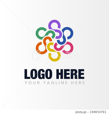 Colorful Abstract Circle Logo Template with Modern Geometric Design Colorful Abstract Circle Logo Template with Modern Geometric Design 140654781