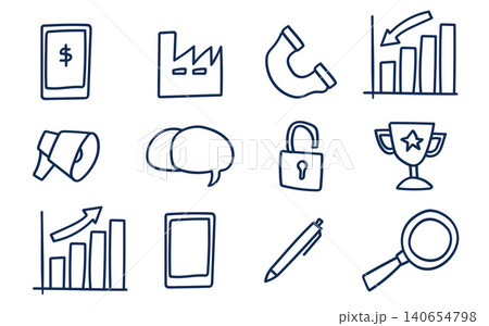 Business Doodle Hand Drawing Icon Collection Business Doodle Hand Drawing Icon Collection 140654798