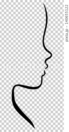 Minimalist face silhouette black line art 140655122