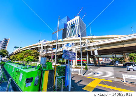 東京 港区 浜崎橋交差点付近の都市風景 東京 港区 浜崎橋交差点付近の都市風景 140655912