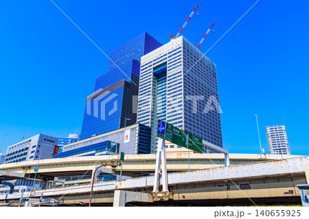 東京 港区 浜崎橋交差点付近の都市風景 東京 港区 浜崎橋交差点付近の都市風景 140655925