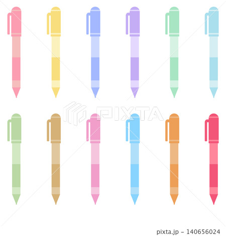Pastel Pen Icons Set Flat Design Stationery Vector Illustration Pastel Pen Icons Set Flat Design Stationery Vector Illustration 140656024