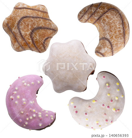 Gingerbread Cookies on White Background 140656393