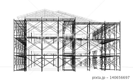 3D illustration of building and construction 3D illustration of building and construction 140656697