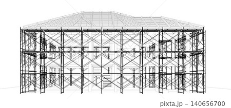 3D illustration of building and construction 3D illustration of building and construction 140656700