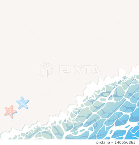 きれいな青い海とヒトデの背景素材 140656863