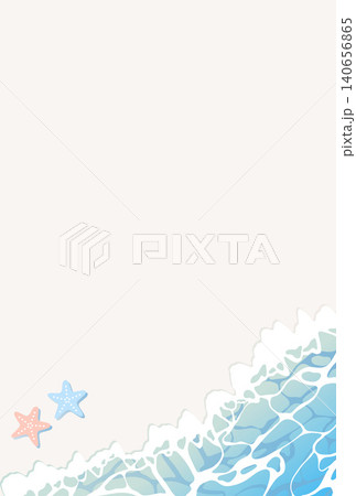 きれいな青い海とヒトデの背景素材 140656865