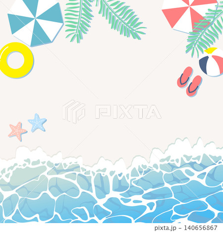 トロピカルな夏の海と海水浴の背景素材 140656867