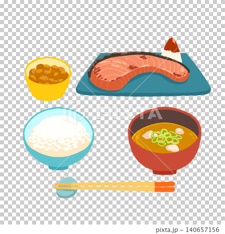 Grilled salmon set meal Grilled salmon set meal 140657156