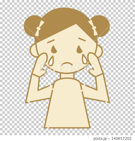 A simple illustration icon of a girl crying with tears streaming down her face. A simple illustration icon of a girl crying with tears streaming down her face. 140657202