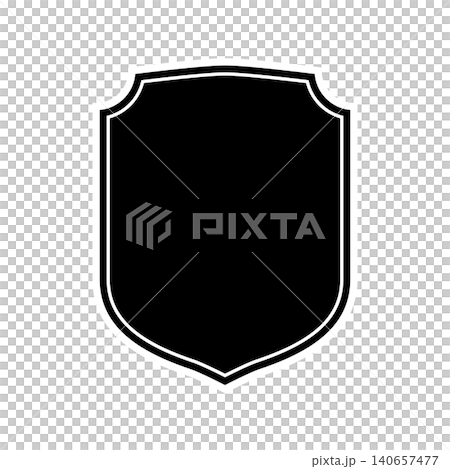 Simple shield-shaped label frame material 140657477