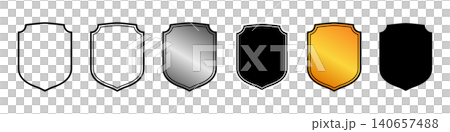 Simple shield-shaped label frame set Simple shield-shaped label frame set 140657488