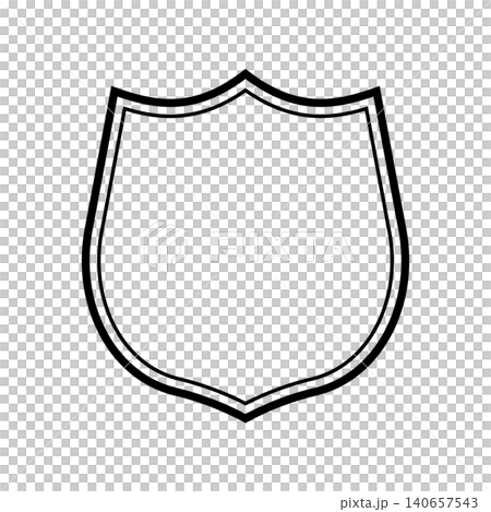 Simple shield-shaped label frame material 140657543
