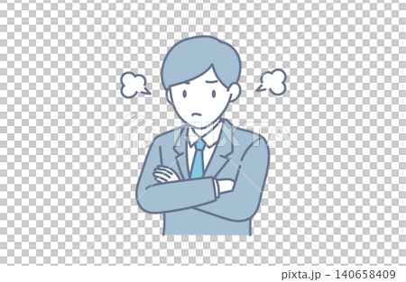 不満を抱える会社員のイラスト 140658409