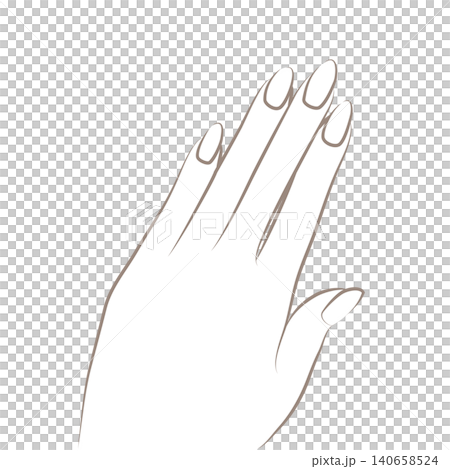 Hand line art illustration for hand care, nails, and coloring (left hand, vector) Hand line art illustration for hand care, nails, and coloring (left hand, vector) 140658524