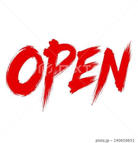 OPEN/赤文字 筆文字 手書き 毛筆 営業中 オープン ロゴ素材 OPEN/赤文字 筆文字 手書き 毛筆 営業中 オープン ロゴ素材 140658651