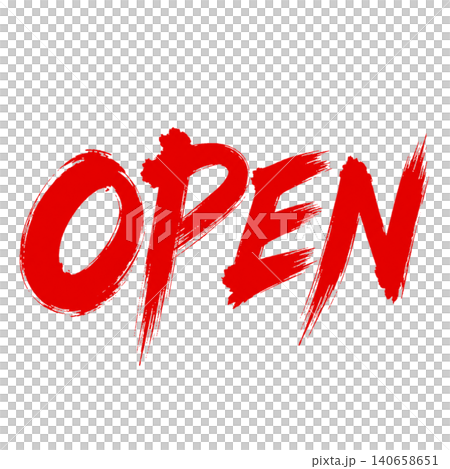 OPEN/赤文字 筆文字 手書き 毛筆 営業中 オープン ロゴ素材 OPEN/赤文字 筆文字 手書き 毛筆 営業中 オープン ロゴ素材 140658651