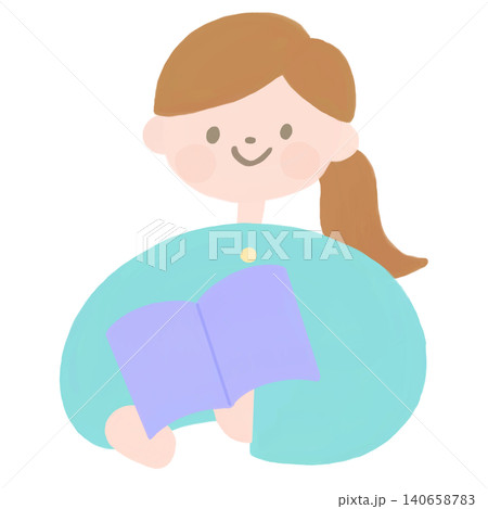 本を持つ女性の先生の北欧テイストのイラスト 本を持つ女性の先生の北欧テイストのイラスト 140658783