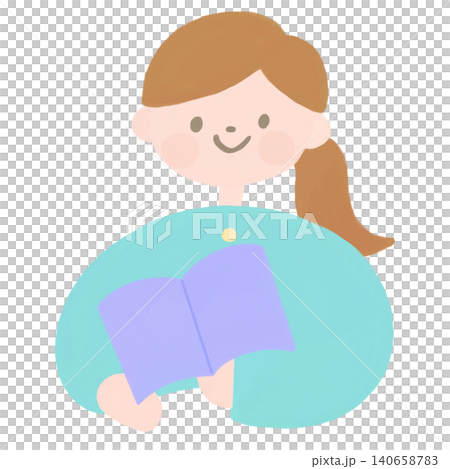 本を持つ女性の先生の北欧テイストのイラスト 本を持つ女性の先生の北欧テイストのイラスト 140658783