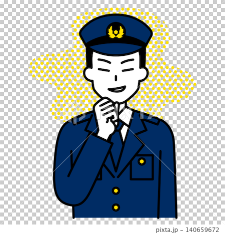 一名男警官正在密謀邪惡之事。 140659672