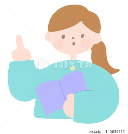 思いついた先生の北欧テイストの手描きのイラスト 思いついた先生の北欧テイストの手描きのイラスト 140659883