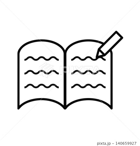 読書と筆記の学習アイコン ベクター 140659927