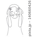 頭を抱えて悩むボブヘアーの女性 140660426