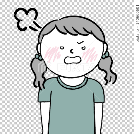 Illustration of a girl who is fuming. Illustration of a girl who is fuming. 140660601