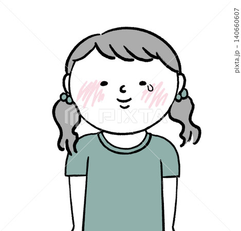 うれし泣きする女の子の人物イラスト うれし泣きする女の子の人物イラスト 140660607