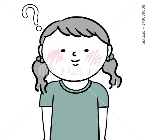 よく分かっていない女の子の人物イラスト よく分かっていない女の子の人物イラスト 140660608