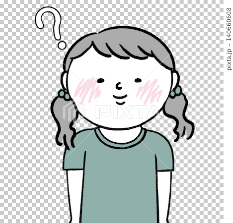 よく分かっていない女の子の人物イラスト よく分かっていない女の子の人物イラスト 140660608