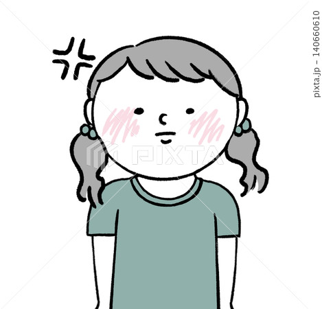 イラっとしている女の子の人物イラスト イラっとしている女の子の人物イラスト 140660610