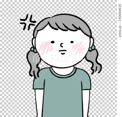 イラっとしている女の子の人物イラスト イラっとしている女の子の人物イラスト 140660610