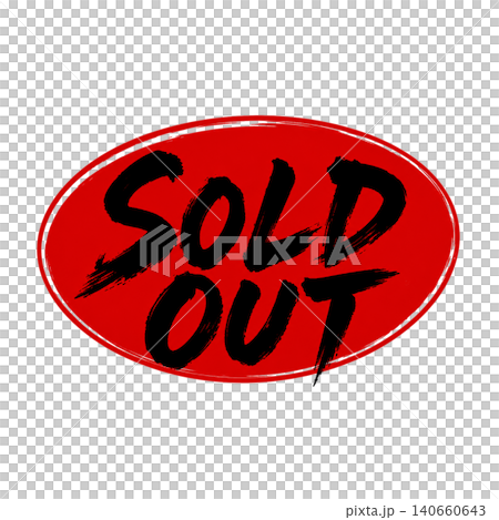 SOLD OUT / Red oval, black lettering, brushstrokes, handwritten, sold-out POP material 140660643