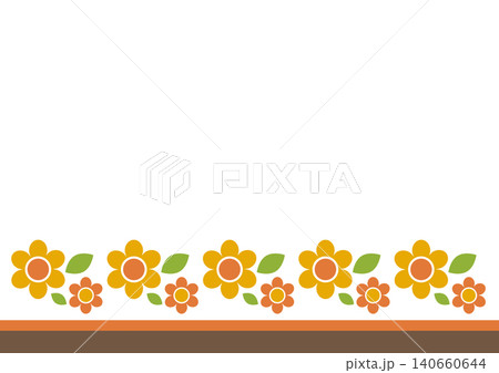 昭和レトロなオレンジ色の花の背景素材 昭和レトロなオレンジ色の花の背景素材 140660644