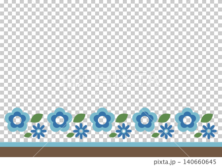 Showa retro blue flower background material Showa retro blue flower background material 140660645