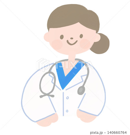 女性医師の北欧テイストのイラスト 女性医師の北欧テイストのイラスト 140660764