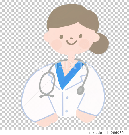 女性医師の北欧テイストのイラスト 女性医師の北欧テイストのイラスト 140660764