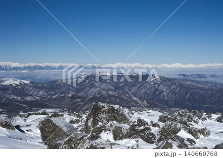 冬の蓼科山山頂と絶景 140660768