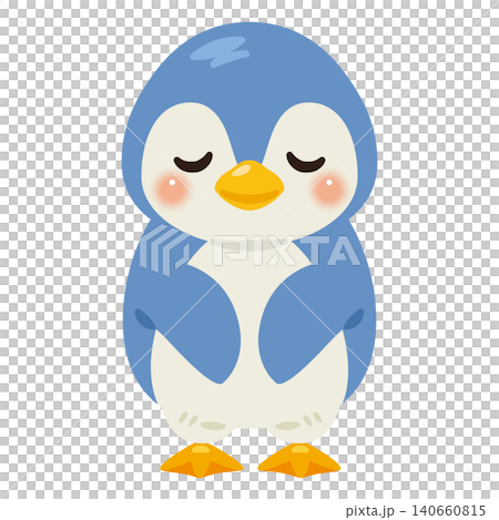 お辞儀するペンギンキャラクターイラスト 140660815