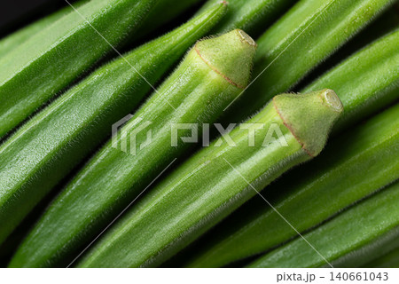 Close-up of green okra texture background 140661043