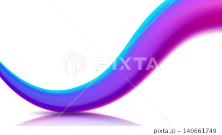 Fluid Wave Shape of Bright Gradient, Soft Smooth Curve Graphic Element, Isolated Blend, Vector Illustration 140661749