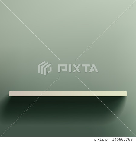 Green Shelves with Light From The Top, Vector Illustration 140661765