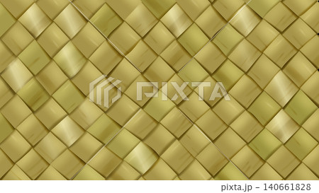 Woven Young Coconut Leaves Ketupat Background, Vector Illustration 140661828