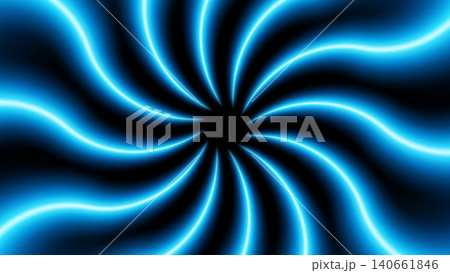 Swirl Blue Light Trails, Long Time Exposure Motion Blur Effect, Vector Illustration 140661846