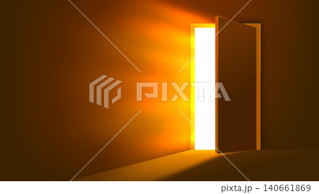 Orange Dazzling Doorway, Glowing Portal to New Opportunities, Vector Illustration Orange Dazzling Doorway, Glowing Portal to New Opportunities, Vector Illustration 140661869
